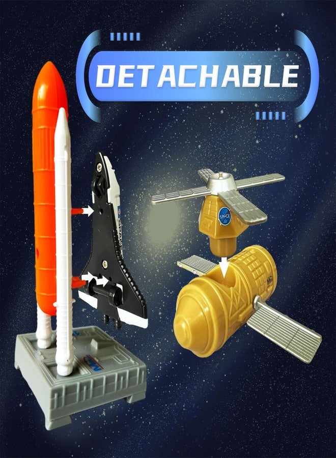OTONOPI Space Shuttle Rocket Toys Set for Kids 3-9 Years - 15 PCS Die-Cast STEM Aerospace Toys with 3 Rocket Ships, 2 Astronauts, Lunar Lander, Satellite - Image 4